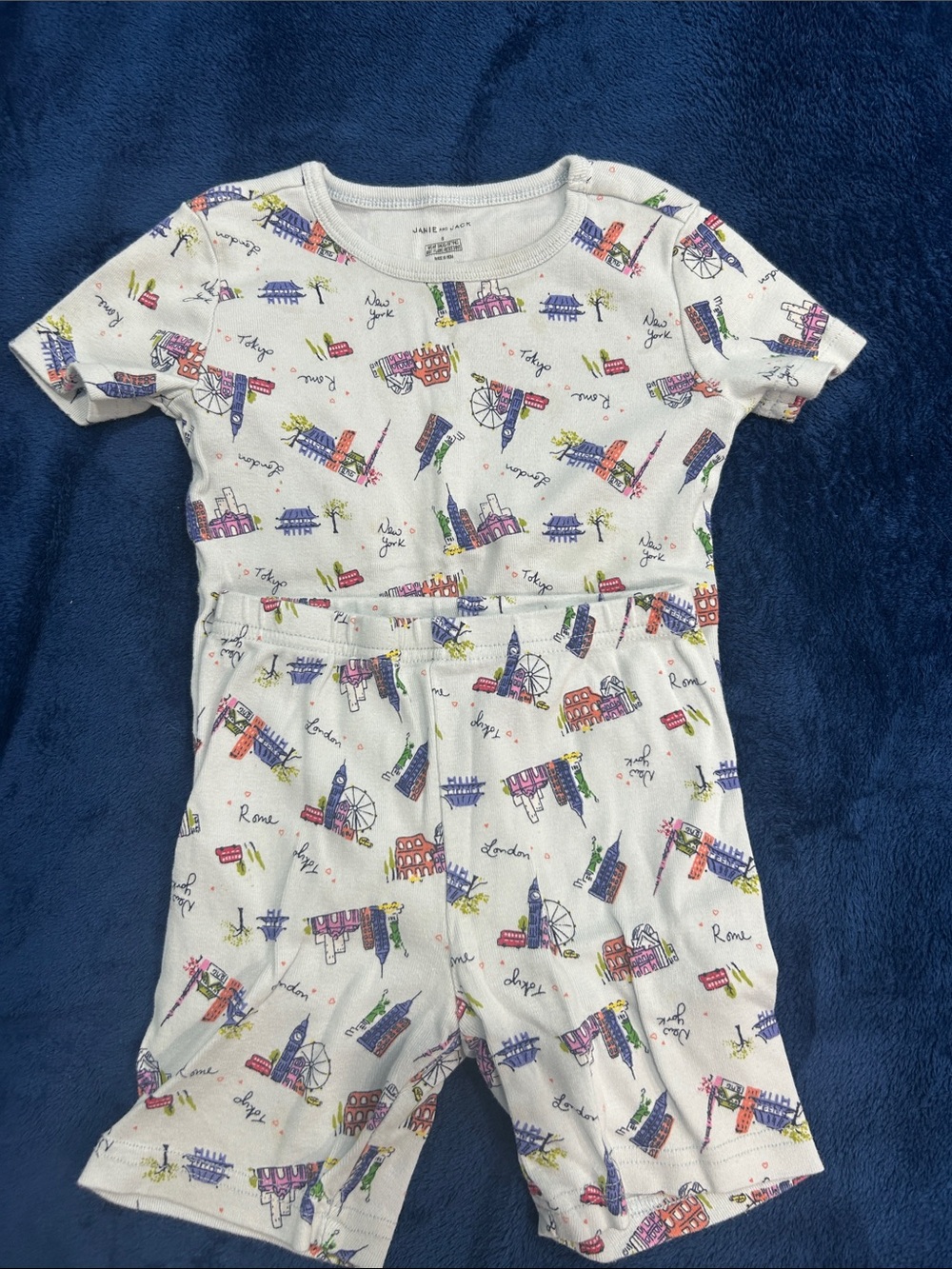 Janie & Jack Short Sleeve Pajama set - Multicolor City Print